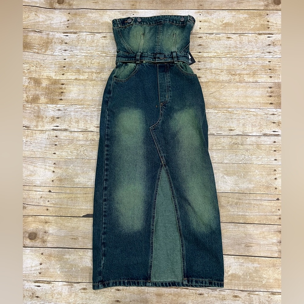 NWT JADED LONDON Liberty detachable denim midi dress